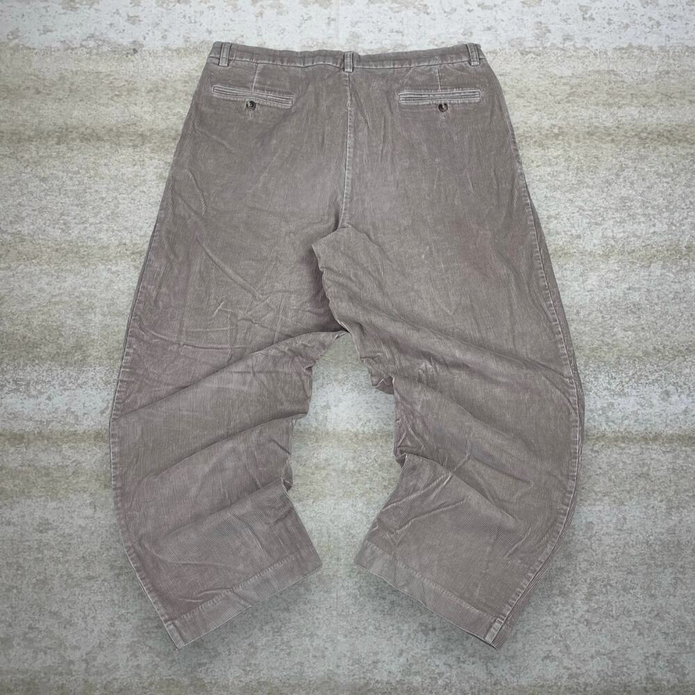 Vintage Y2K Corduroy Pants 38x30 Baggy Wide Leg Fit Tan Pleated Front